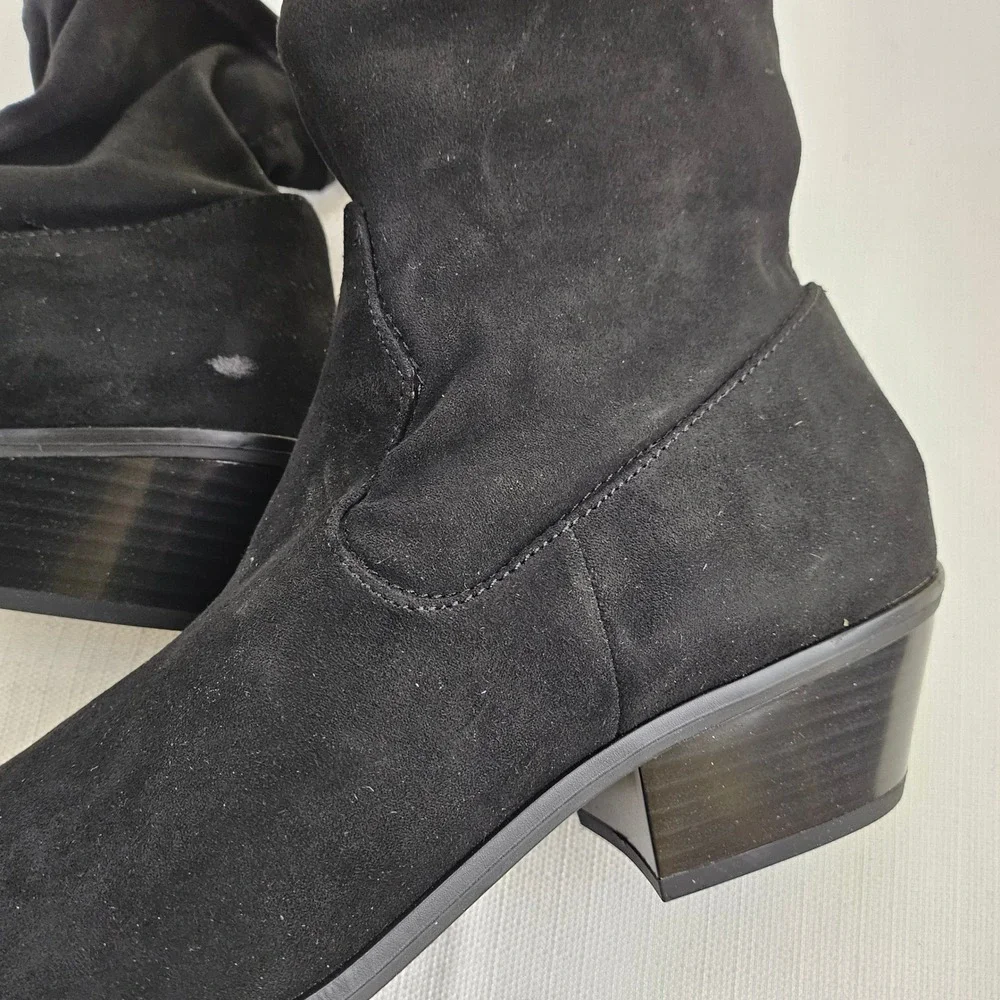 Universal Thread Loraine Ankle Boots Black Womens Size 10 Pointed Toe Block Heel